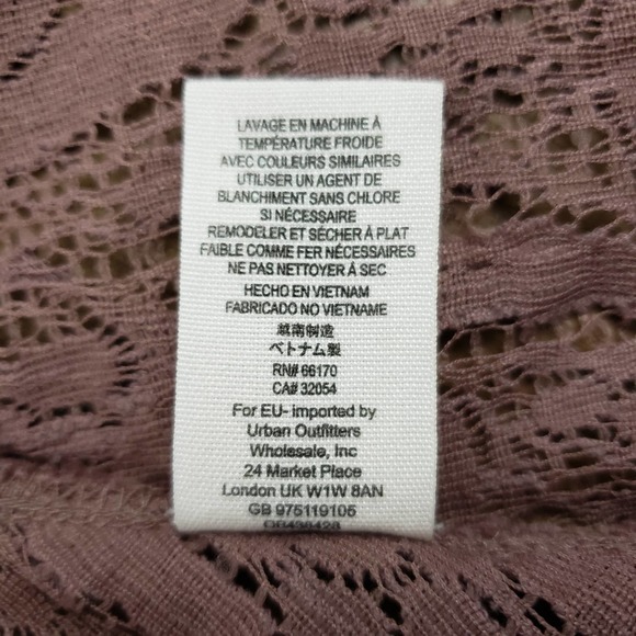 Free People Mauve/Pinkish/Taupe Lace Top ~ Size XS / Extra Small - Picture 12 of 12